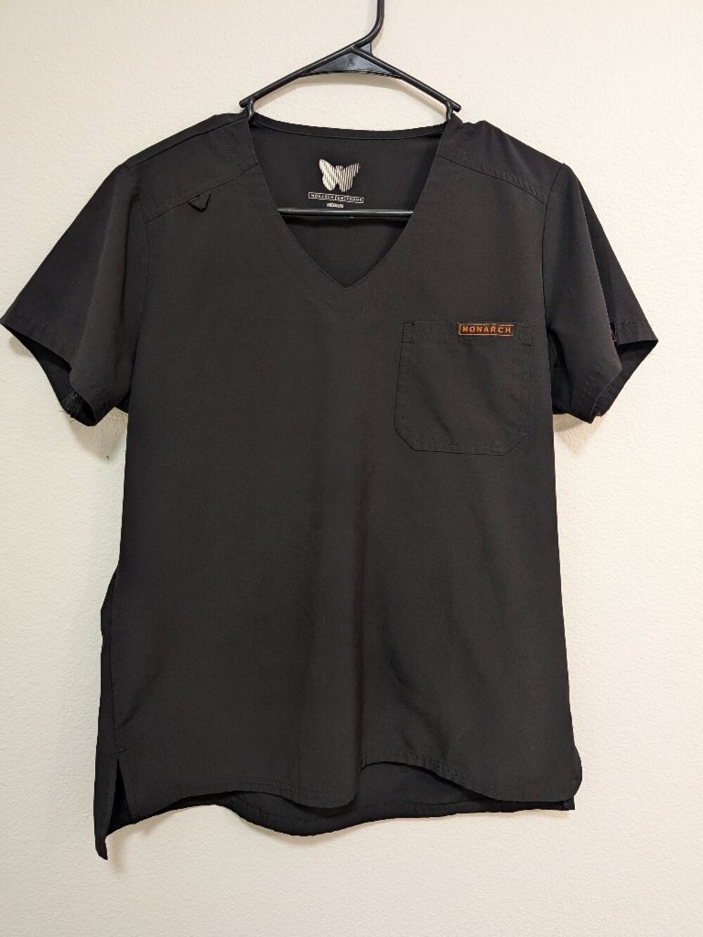 Monarch Women's Black Scrub Top Size M